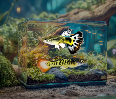 Yellow Red Tiger Guppy and Fry Guppy fish – Peaceful Colourful Livebearer - Image 4