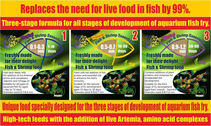 Live Artemia & Fish Protein for Fish fry food Baby Tropical Fish & Shrimp ZOO38